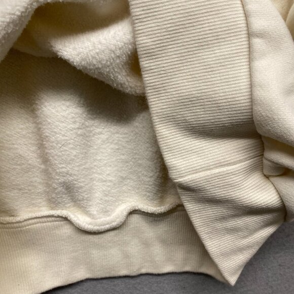 Odeyalo Sweatshirt Womens Small Cream Quarter Zip Soft Cotton Oversized - Picture 5 of 13